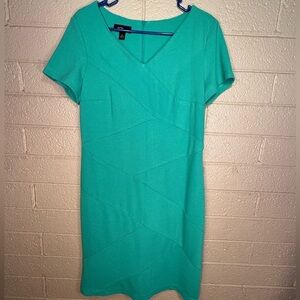 AGB Teal V-Neck Midi Dress